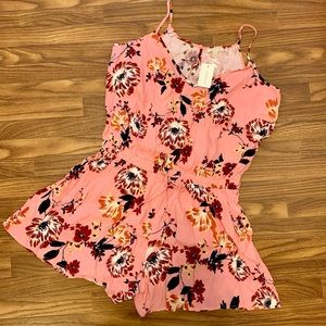 Pink Floral Romper
